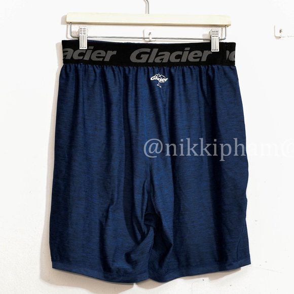 NEW!! Glacier Men's 4-Way Stretch Comfort Performance Shorts in blue - Picture 8 of 8